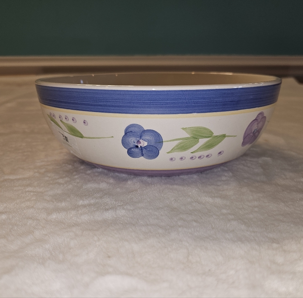 Gibson Bella Floral Dinnerware Bowl - Blue and Purple